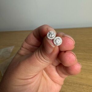 Moissanite screw back earrings